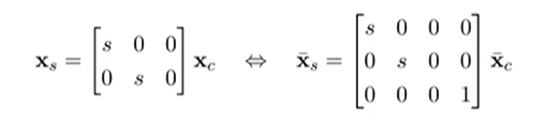Scaled Orthography equations